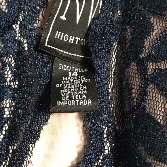 Navy blue / nude NWT evening dress - Picture 3 of 8